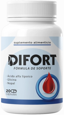 Frasco de Difort con ácido alfa-lipoico y vitaminas B12 + B6