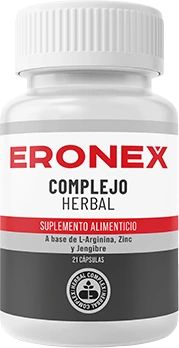 Frasco de Eronex, fórmula doble próstata + vitalidad con maca y ginseng
