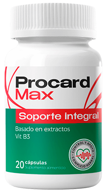 Frasco de Procard Max, fórmula dual presión y colesterol con levadura roja