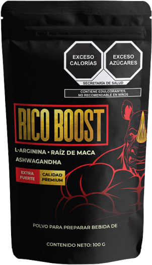 Sobres de Rico Boost, bebida instantánea con cacao y maca