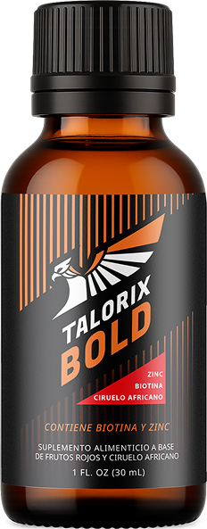 Botella de Talorix Bold en formato gotas para absorción rápida