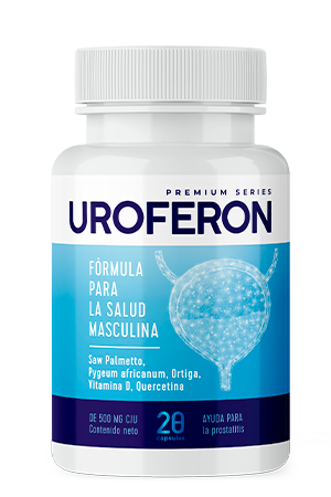 Frasco de Uroferon con sabal, semilla de calabaza y zinc para próstata